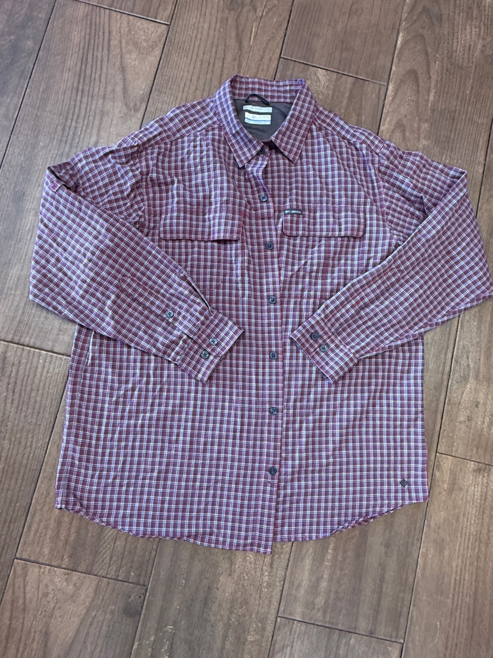 Columbia Omni-Wick Plaid Long Sleeve Button Shirt Mens Size Large Vented